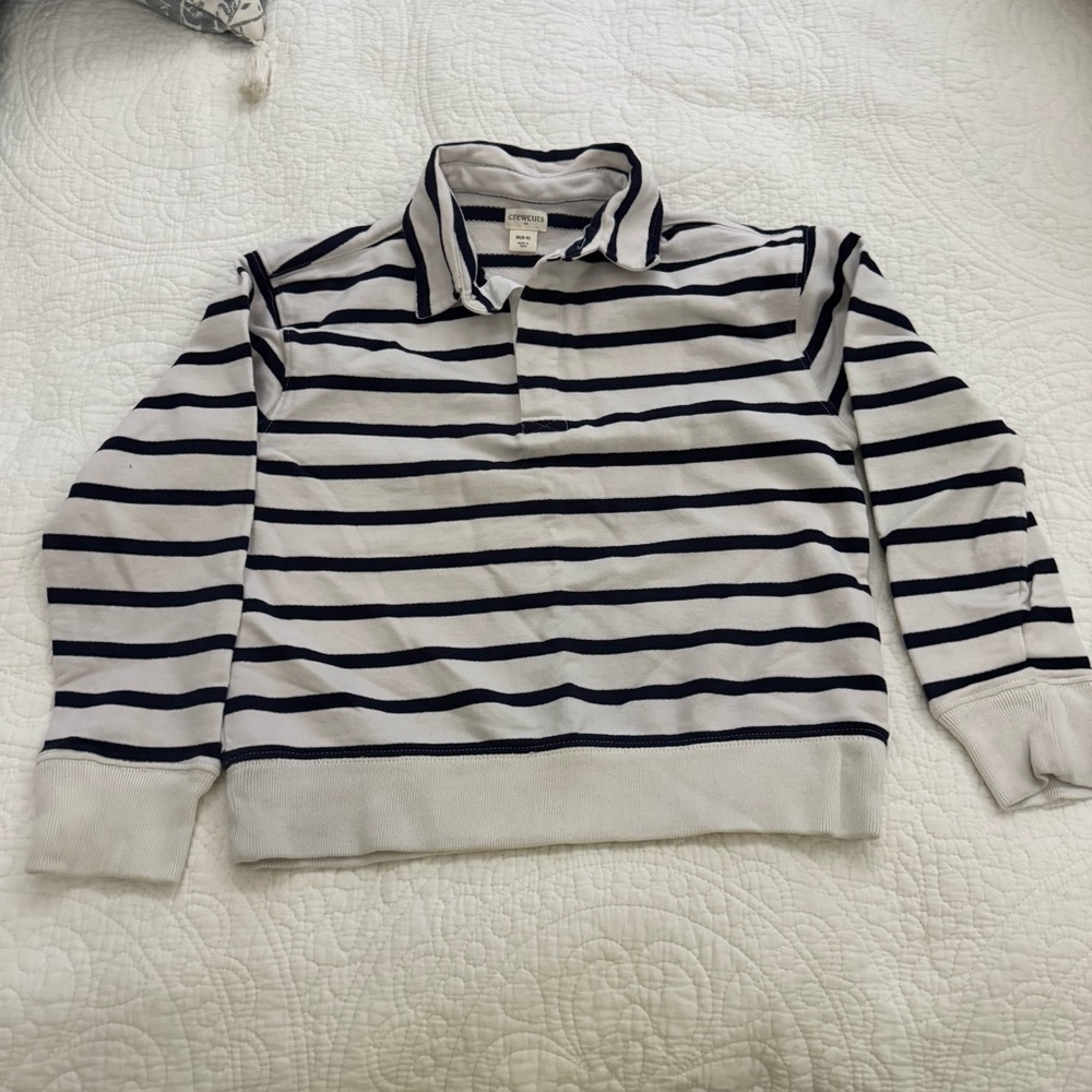 Crewcuts Navy and White Striped Polo